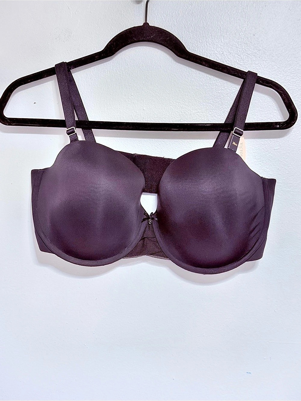 Victoria's Secret Lined Strapless Sans Bretelles Double Black 38DD NWT